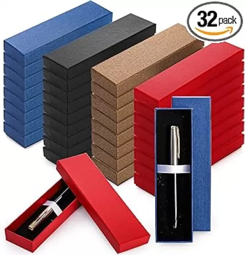 Yesland 32 Pcs Pen Gift Box Empty Pen Case with Lid, Cardboard Ballpoint Fountain Pen Display Box for Presentation Jewelry Collection Gift Packaging Office Supplies Business Birthday Souvenir