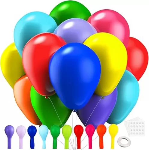 105pcs Rainbow Latex Balloons, 12 inches Assorted color ballons, Round Helium Bright Color Balloons for Birthday Baby Shower Wedding Party Decorations