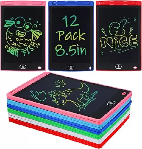 12 Pack LCD Writing Tablet for Kids Bulk - 8.5in Colorful Drawing Tablet Erasable Doodle Board, Educational Learning Travel Toys for 3 4 5 6 7 8 Kids, Kindergarten and Preschool Must Haves