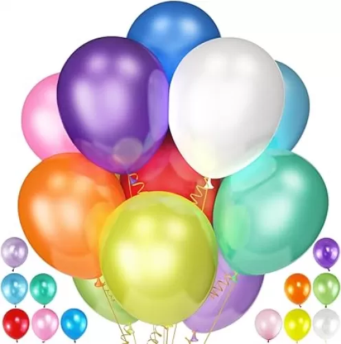 120Pcs Balloons Assorted Colors, 12 Inch Latex Party Balloon for Birthday Party, Light Multi Color Ballons Rainbow Balloons for Wedding Baby Shower Supplies.(Assorted)