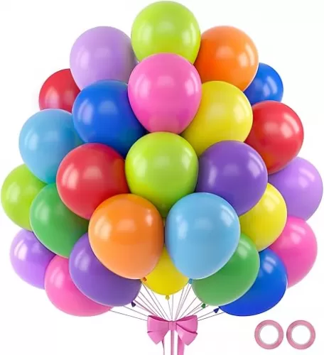 120pcs Rainbow Balloons 12 Inch Colorful Latex Balloon Garland Arch Kit for Birthday Baby Shower Anniversary Graduation Wedding Party Decorations