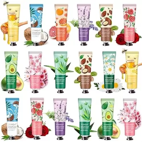 18 Pack Hand Cream Gift Set Bulk Small Hand Lotion for Dry Cracked Hands, Moisturizing Lotion Gift Set With Shea Butter For Women, Mini Travel Size Lotion Bulk Gift For Women Wife Girlfriend Mother