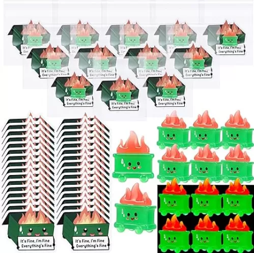 20 Set Dumpster Desk Accessories Resin Fire Gifts Bulk Glow Mini Dumpster Ornament Emotional Support Desk Appreciation Gifts for Teacher Student Volunteer Employee Coworkers (Classic)