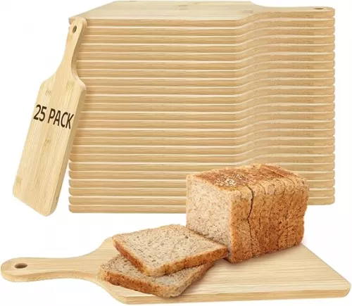 25 PCS Cutting Board Bulk Wood Chopping Board Laser Engraving Serving Board with Handle Charcuterie Boards for Customized Mother