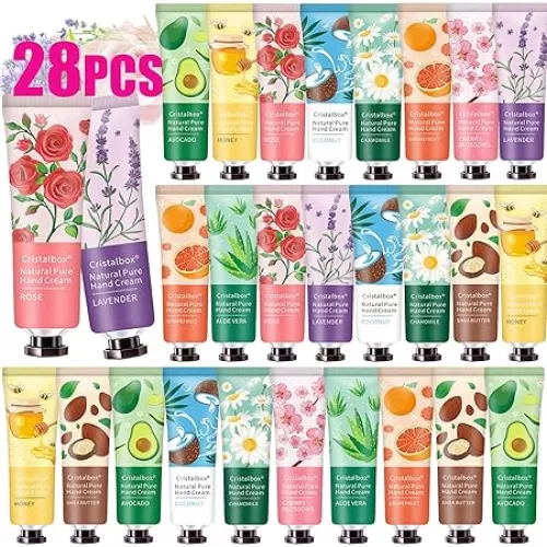 28 Pack Hand Cream Bulk Gifts-Teacher gifts, Birthday Gifts for Women Teengirls, Nurse Gifts Bridesmaid Gifts, Gifts for Women, Travel Size Hand Lotion, Natural Plant Hand Cream for Dry Cracked Hands