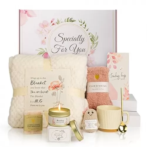 7 Pcs Self Care Gifts for Women Get Well Soon Gifts, Thinking of You Care Package Sympathy/Birthday Gift Baskets Inspirational Hug in a box Gifts for Women, Mom, Her, Wife, Friend, Grandma