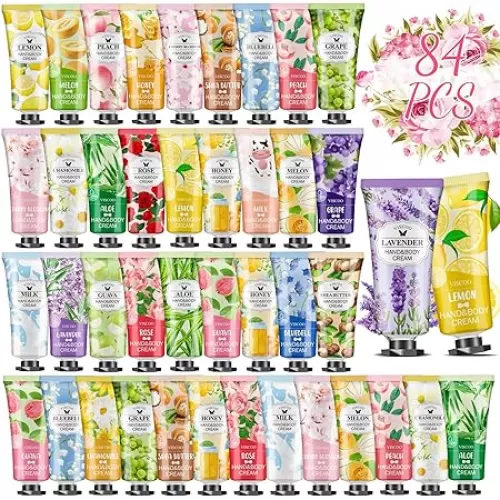 84 Pack Bulk Hand Cream Gifts Set for Women, End of Year Teacher Gifts, Teacher Appreciation Gifts, Graduation Gifts, Bridesmaid Gifts, Mom Gifts, Moisturizing Hand Lotion Travel Size Birthday Gifts