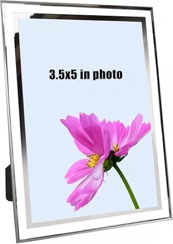 ABAJI 3.5x5 Glass Frame Small Photo High Transparency Vertical and Horizontal Style for Desk Shelf and Office Table Family Gallery and Wedding or Holiday Decoration