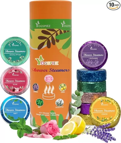 Aromatherapy Shower Steamers 10-Pack - Eucalyptus & Lavender Essential Oils, Relaxing Shower Bombs for Stress Relief, Self Care Gifts for Women/Men, Spa Birthday/Mother's Day Present