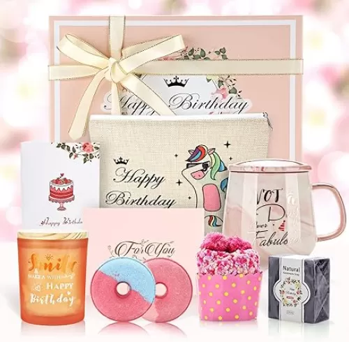 Birthday Gifts for Women, Personalized Relaxing Gift Box Basket for Sister Girlfriend Wife Best Friend Grandma Mom Daughter, Gifts Idea for Women Birthday Unique Happy Birthday Presents for Her
