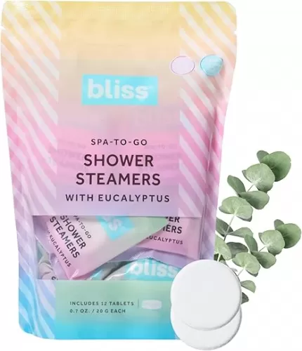 Bliss Eucalyptus Essential Oil Shower Steamers, Relaxing Aromatherapy Scented Shower Bombs for Spa Inspired Self-Care at Home, 12 Pack