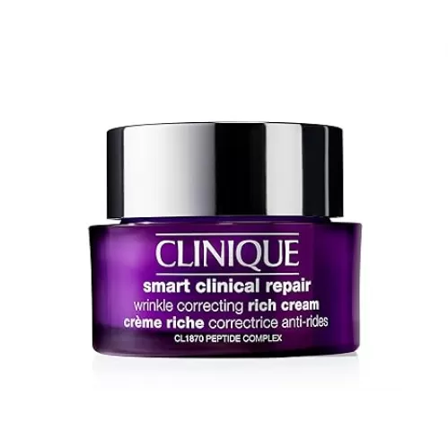 Clinique Smart Clinical Repair Wrinkle Correcting Rich Face Cream with Peptides + Hyaluronic Acid | Anti-Aging + Hydrating, 1.7 Fl Oz