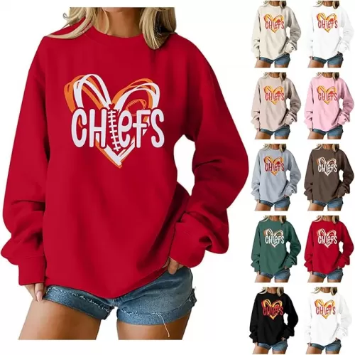 Game Day Sweatshirt Women Football Team Fans Pullover Casual Heart Graphic Sweatshirt Long Sleeve Crewneck Tops