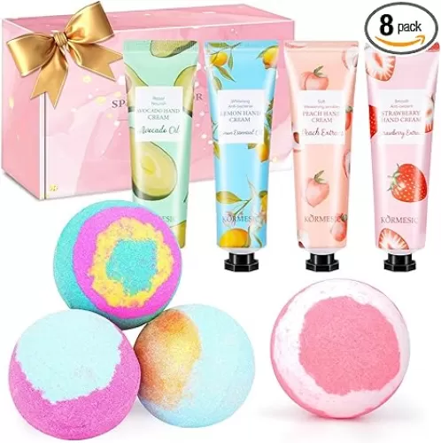 Gifts for Women, Bath Sets for Women Gift, Teacher Appreciation Gifts, Nurse Gifts, Bath Bombs and Hand Lotion Set, Bridesmaid Birthday Gifts, Self Care Gifts for Corworkers