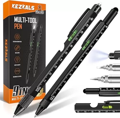 KEZKALS Gifts for Men, 9 in 1 Multitool Pen Set, Birthday Gifts for Men, Mens Gifts for Dad Him Husband Boyfriend, Anniversary Teacher Graduation Gifts for Mens Who Have Everything, Cool Gadgets Tools