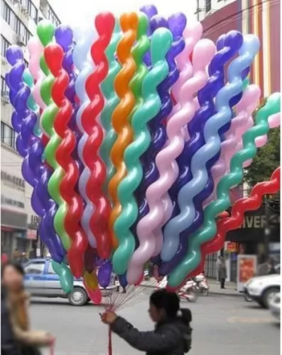 Latex Spiral Balloon 40 Inches, Mixed Color 100 pcs for Children