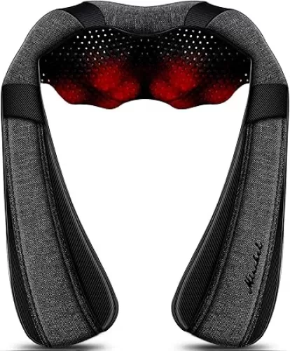 Mirakel Shiatsu Neck & Back Massager with Heat - Deep Tissue Neck, Back & Shoulder Pain Relief - Ergonomic Design Shoulder Massager, Idea Presents for Christmas, Fathers Day, Mothers Day, Women, Men