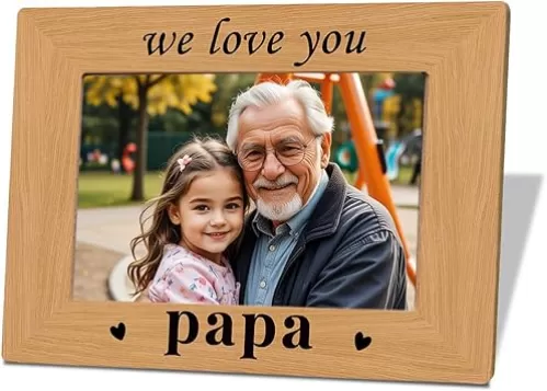 Papa Gift, Papa Photo Fame Gift for Grandpa, Papa Birthday Christmas Thanksgiving Gift, Photo Gifts Wooden Picture Frame, We Love You Papa Photo Frame Decor, To Assemble 4 * 6 Inches Photo
