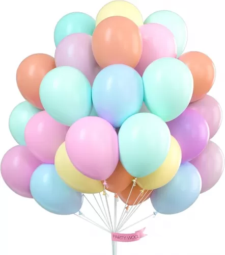 PartyWoo Pastel Balloons, 100 pcs 10 in Pastel Color Balloons in 8 Colors, Pastel Latex Balloons, Pastel Colored Balloons for Unicorn Birthday Decorations, Unicorn Party Decorations, Rainbow Birthday