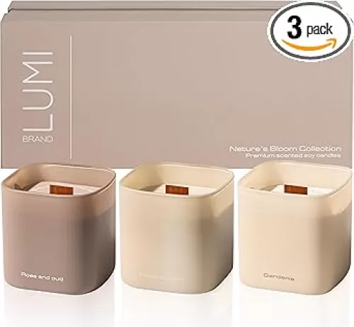 Set of 3 Scented Soy Candles Gift Set | Nature