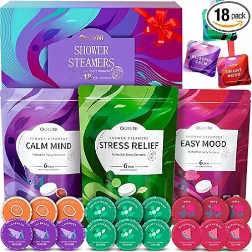 Shower Steamers Aromatherapy - 18 Pack Shower Bombs Natural Organic Essential Oils, Birthday Gifts for Women, Self Care Relaxation Gifts for Mom Wife Her Grandma Sister