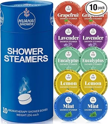 Shower Steamers Aromatherapy, 10-Pack Shower Bombs Gifts for Women Mom Her Daughter Wife, Coolest Men The Boys Gifts for Him, Organic Lavender Mint Grapefruit Lemon Eucalyptus Oils
