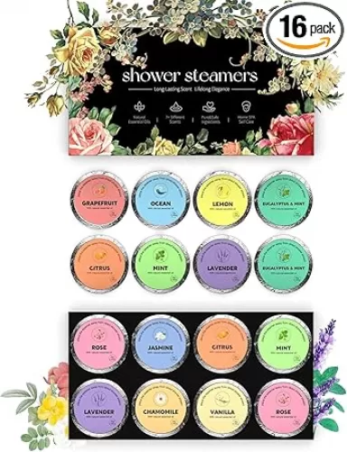 Shower Steamers Aromatherapy 16 Packs Mothers Day Gifts for Wife Shower Bombs Valentines Day Gifts Relaxation Gifts for Women Shower Essentials Ideal Women Self Care & Stress Relief Gifts