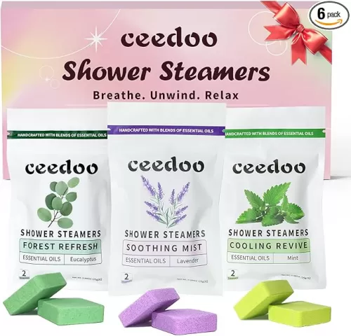Shower Steamers Aromatherapy 6 Pack, Birthday Gifts for Women Men Teen, Luxury Gift Box Packaging, Stress Relief Home Spa, Lavender Natural Essential Oil, Self Care Relaxation Shower Bombs
