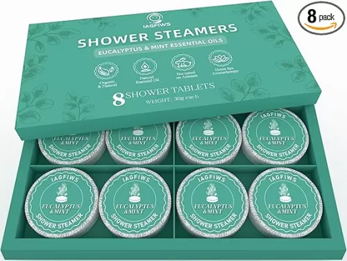 Shower Steamers Aromatherapy, 8-Pack Shower Bombs Eucalyptus & Mint Essential Oil, Birthday Gifts for Women Mom Her Daughter Wife, Relaxation & Self Care Gifts for Men