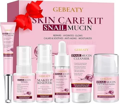 Skin Care Set for Women Teens, Snail Mucin Anti-aging Moisturize Repair Soothe Hydrate Facial Skin Care Routine Kit for Dull & All Skin, Travel Skincare Stocking Stuffers Christmas Gifts for Women