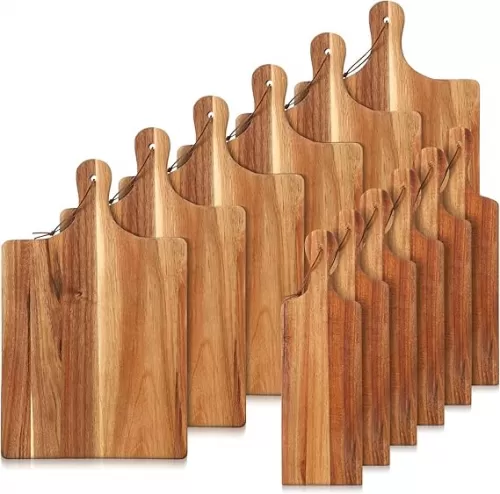 Tanlade 12 Pcs Wood Cutting Board Set Cutting Board with Handle Chopping Serving Board Butcher Cutting Block for Valentines Mother