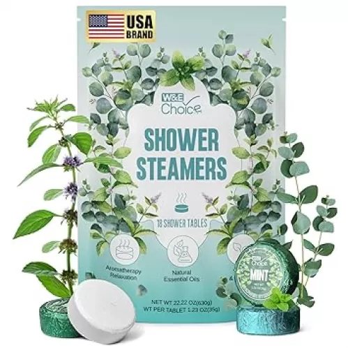 W&E Choice Shower Steamers Aromatherapy - Shower Bombs Birthday Gifts for Women, Eucalyptus Mint Essential Oils for Daily Relaxation & Stress Relief, Gift for Women & Men, Mom, Teen 18 Pack
