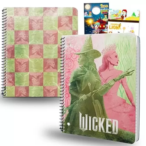 Wicked Back to School Supplies Set - School Bundle of 2 Wicked Spiral Notebooks, Stickers, More | Broadway Musical School Supplies Kit for Girls, Boys