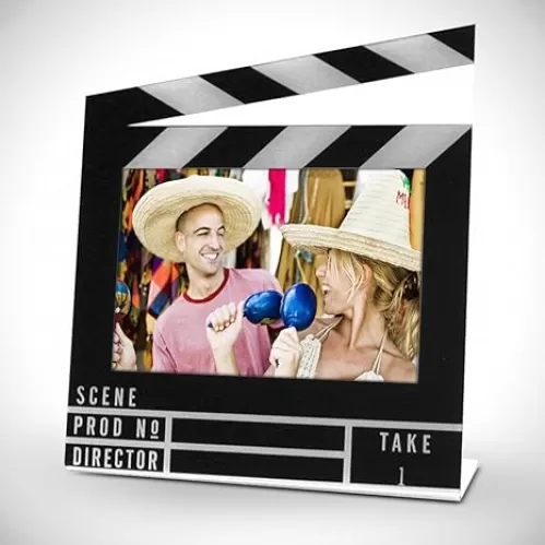 Windy City Novelties Hollywood-Inspired Black and White Clapboard 3" x 5" Photo Frame | Perfect for Movie Nights, Parties, and Decor