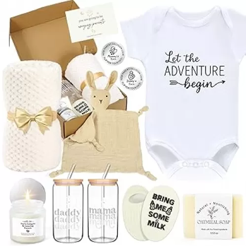 14PCS Baby Shower Gifts, New Mom Gifts for Women & Newborn Baby Gifts, Top Pregnancy Gifts for New Parents Gender Reveal Gifts, Expecting Parents to Be, New Mom Care Package After Baby
