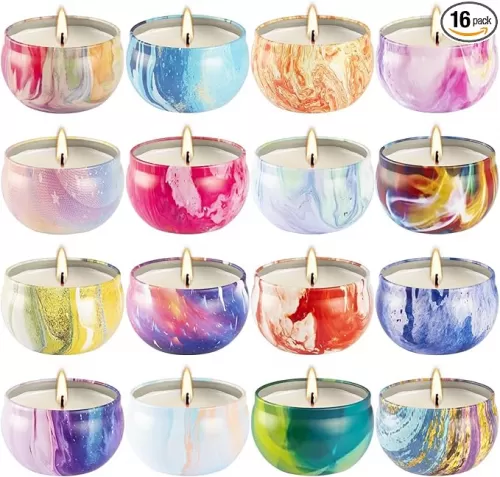 16 Pack Scented Candles Set for Home, Relaxing Stress Relief, Aromatherapy - Natural Soy Wax and Fragrance - Gifts for Women, Mom, Best Friend, Wife, Birthday