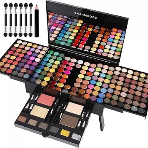 190 Colors Cosmetic Make up Palette Set Kit Combination with Eyeshadow Facial Blusher Eyebrow Powder Face Concealer Powder Eyeliner Pencil A Mirror All-in-One Makeup Gift Sets For Women