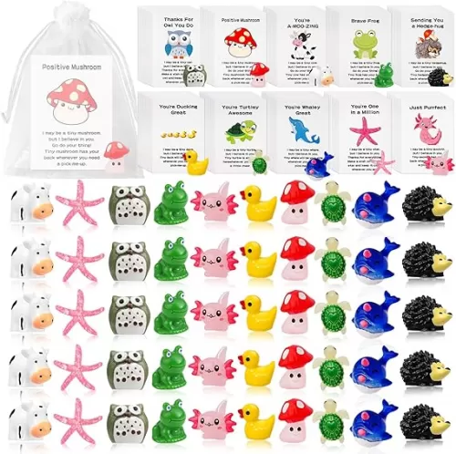 200 Set Employee Appreciation Gifts Bulk for Coworkers Staff - Teacher Appreciation Bulk Resin Gifts for Office Volunteer Staff Thank You Gift Set with Inspirational Note Cards