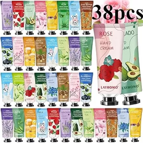 38 Pack Hand Cream Gifts Set, Mothers Day Gifts, Thank You Gifts, Nurses Week Gifts, Bridesmaid Gifts, Gifts for Women, Natural Plant Fragrance Hand Lotion Travel Size Mini Hand Cream for Dry Cracked Hands