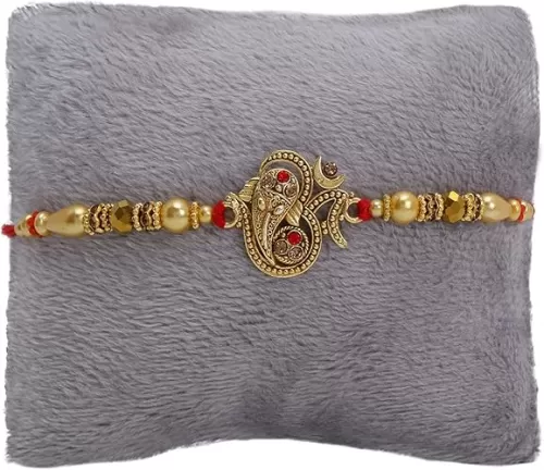 Brother Rakhi with Greeting Card | Rakhi Gifts for Brother, Sister, Bhaiya, Bhabhi for Indian Raksha Bandhan Festival (K15)