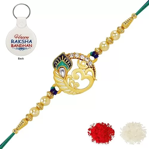 Brother Rakhi with Greeting Card | Rakhi Thread | Rakhi Gifts for Brother, Sister, Bhaiya, Bhabhi for Indian Rakhi Raksha Bandhan Festival (K11)