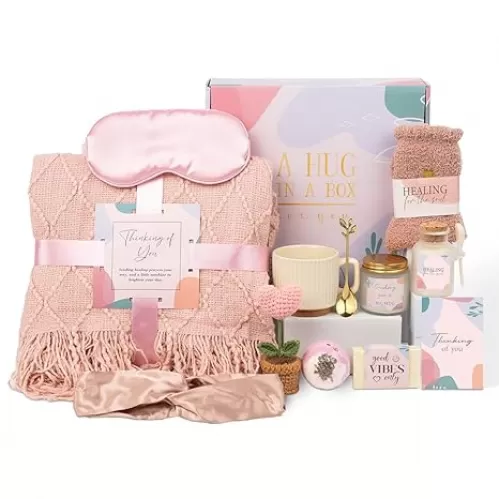 Care Package for Women, Get Well Soon Spa Gift Baskets for Woman, Get Well Gifts for Women After Surgery, Sympathy Self Care Thinking of You Gifts for Womens, Relaxation Bath Sets for Woman Gift