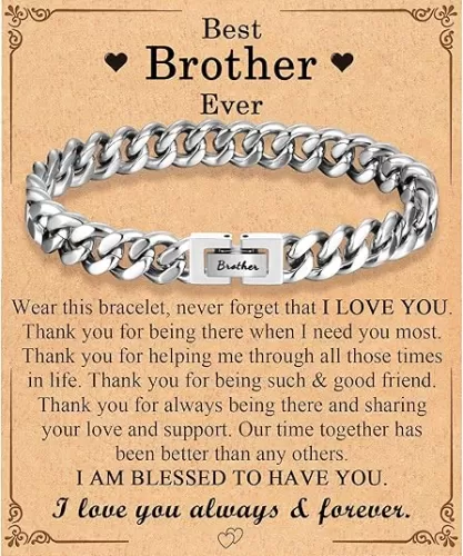 Dad Son Grandson Uncle Nephew Brother Husband Boyfriend Gifts for Men Boys, Cuban Bracelet Gifts Graduation Back to School Birthday Christmas Anniversary Valentines Day Gifts for Him Men Teen Boys