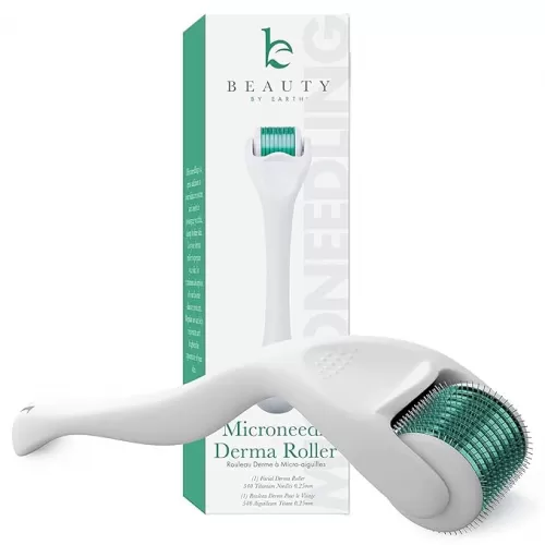 Derma Roller for Scalp, Beard & Face - Microneedling Roller with 540 Titanium 0.25mm Micro Needles, Microneedle Tool for Hair, Skincare Tools for Women & Men