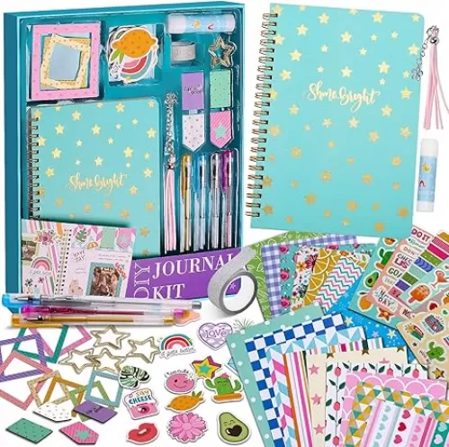 DIY Journal Kit for Girls, Scrapbook & Diary Supplies Set, Birthday Gifts for Teen Girls Craft Sets - Unleash Creativity Journaling Art Crafts Kit - Ideal Gifts for 8 9 10 11 12 13 14 Year Old Girl