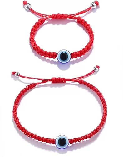 Evil Eye Bracelet Adjustable Lucky Red String Kabbalah Protection Bracelet Mommy and Me Matching Bracelet Set for Family boys girls