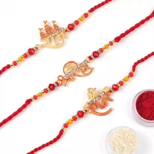 Evil Eye Design Set of 3 Rakhi For Brother Rakhi Thread, Rakhi for Sister, Raksha Bandha Gift for Your Brother, Rakhi Bracelet For Loving Sibling, Father, Bhabhi, Bhaiya (Design 3) (DESIGN2)