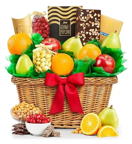 Five Star Premium Fresh Fruit, Cookies & More Gift Basket by GiftTree