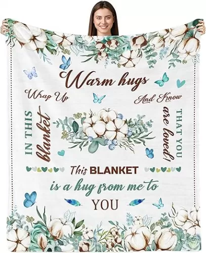 Get Well Gifts for Women, Inspirational Gifts for Women, Sympathy Gift, Thinking of You Gifts, Birthday Gifts for Woman, Feel Better After Surgery, Healing Blanket Throw 50“x60”