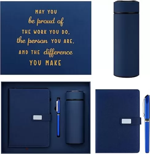 Honoson Employees Appreciation Gift Set for Men, New Employee Welcome to the Team Sets Notebook Pen and Tumbler May You Be Proud, Farewell Gifts for Coworkers(Blue)